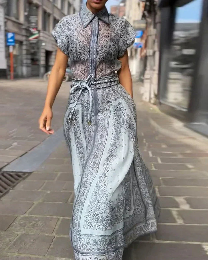 Aliyah - Elegant Paisley Maxi Dress