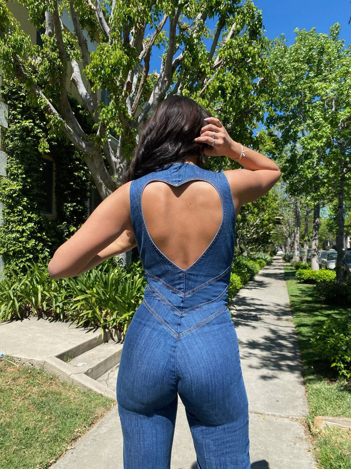 Lucia - Denimlook Heart Jumpsuit