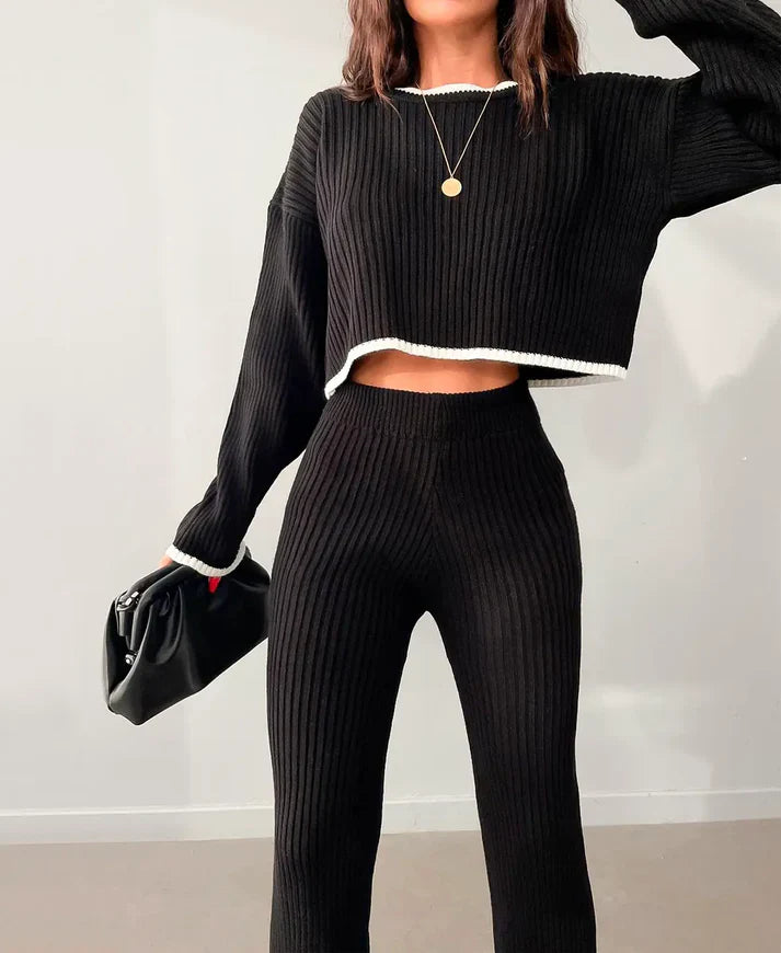 Lauryn - Ribbed Knitwear Two-Piece Set