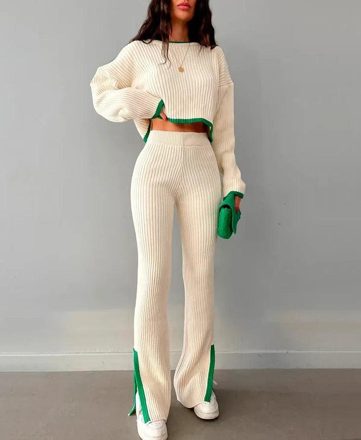 Lauryn - Ribbed Knitwear Two-Piece Set