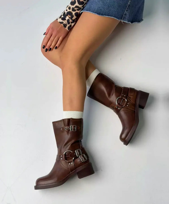 Allie - Chuncky Biker Boots