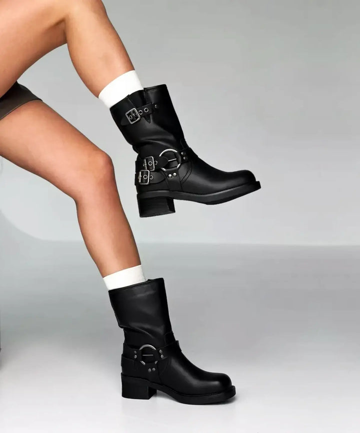 Allie - Chuncky Biker Boots