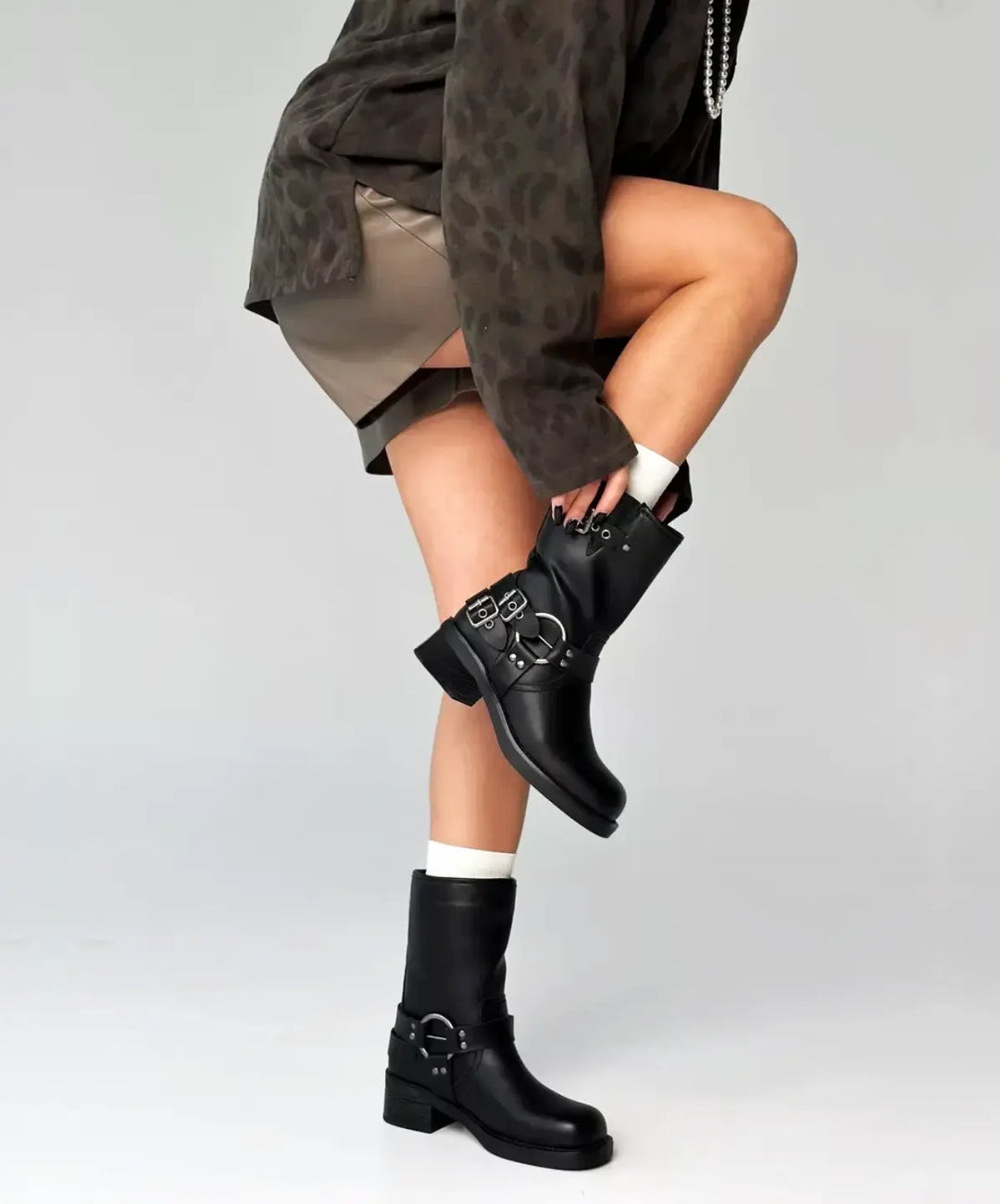 Allie - Chuncky Biker Boots