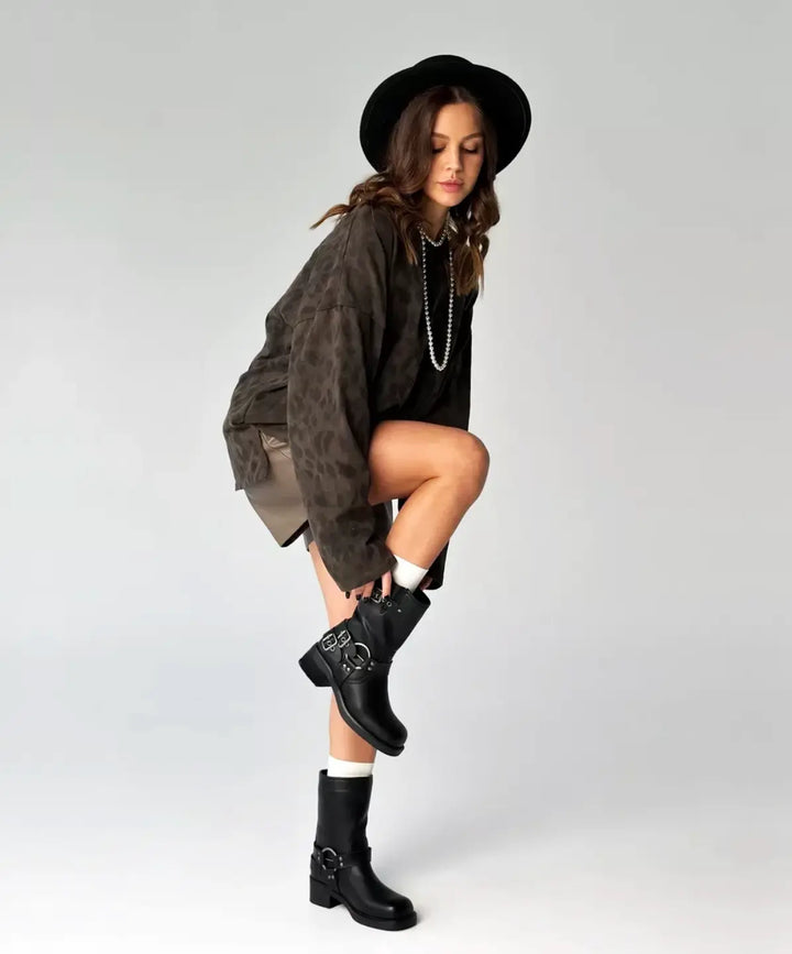 Allie - Chuncky Biker Boots