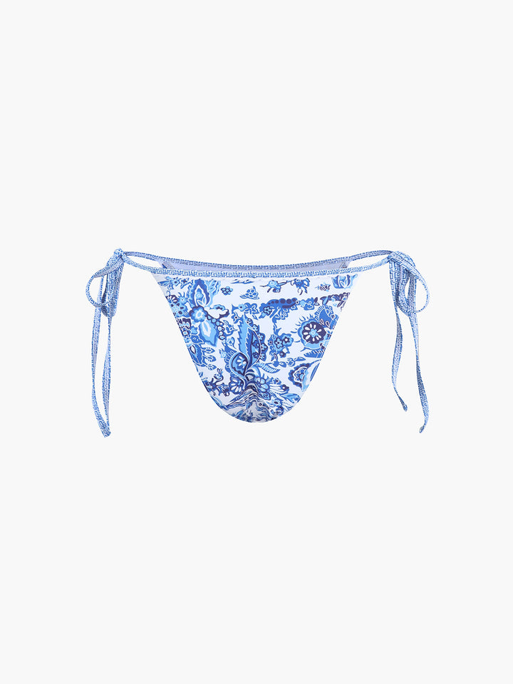 Printed Halter Knotted Bikini Set