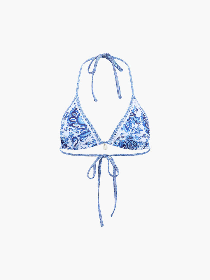 Printed Halter Knotted Bikini Set