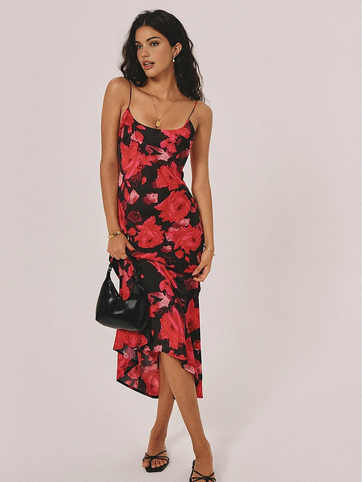 Luna - Low Cut Floral Dress