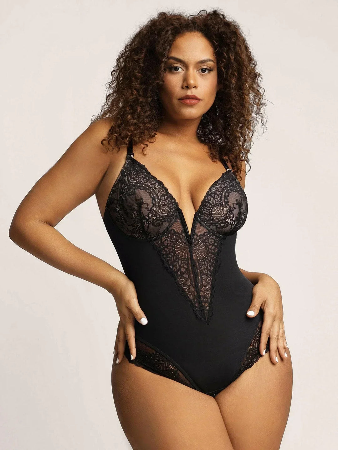 Aliyah - Deep V Lingerie Bodysuit