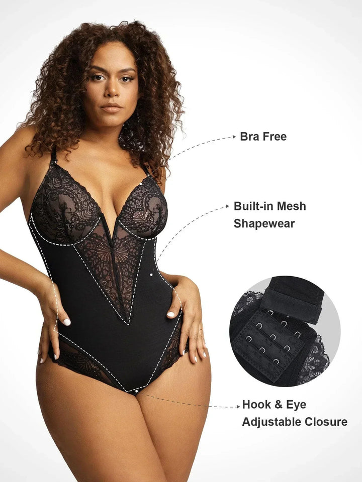 Aliyah - Deep V Lingerie Bodysuit