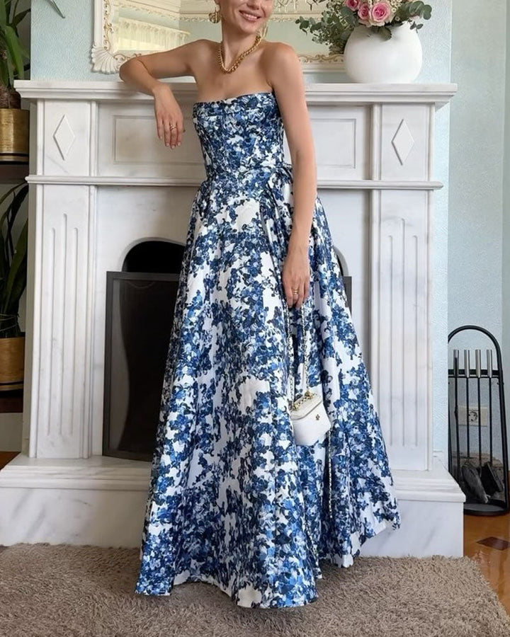 Hailey - Hydrangea Printed Maxi Dress