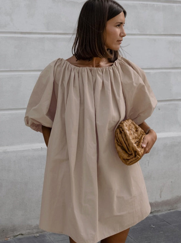 Ruby - Khaki Wrinkle Dress