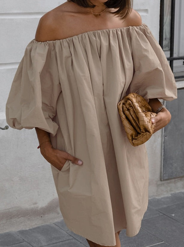 Ruby - Khaki Wrinkle Dress