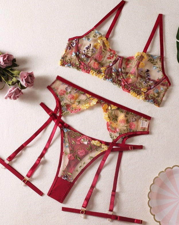 Micaella - Floral Lingerie Set