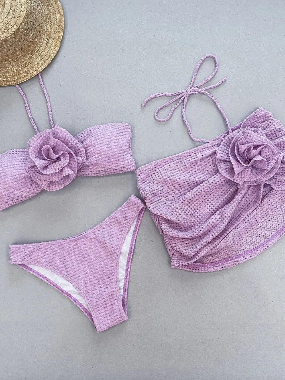 Chloe - White Rose Bikini