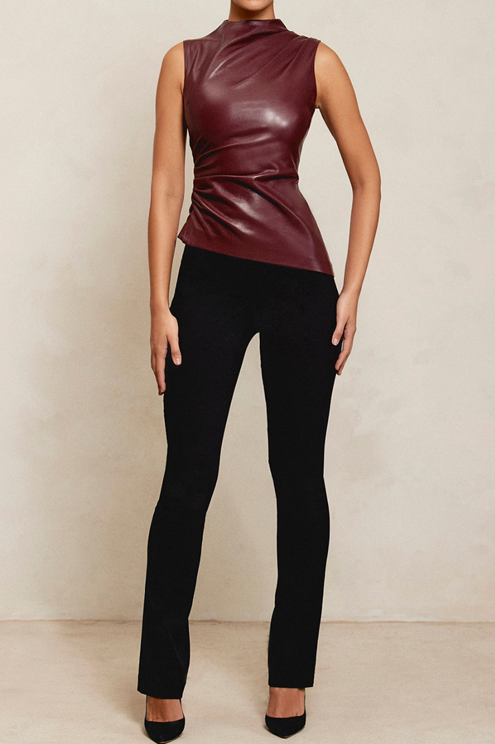 Alara - Luxe Slim-fit Leather Top