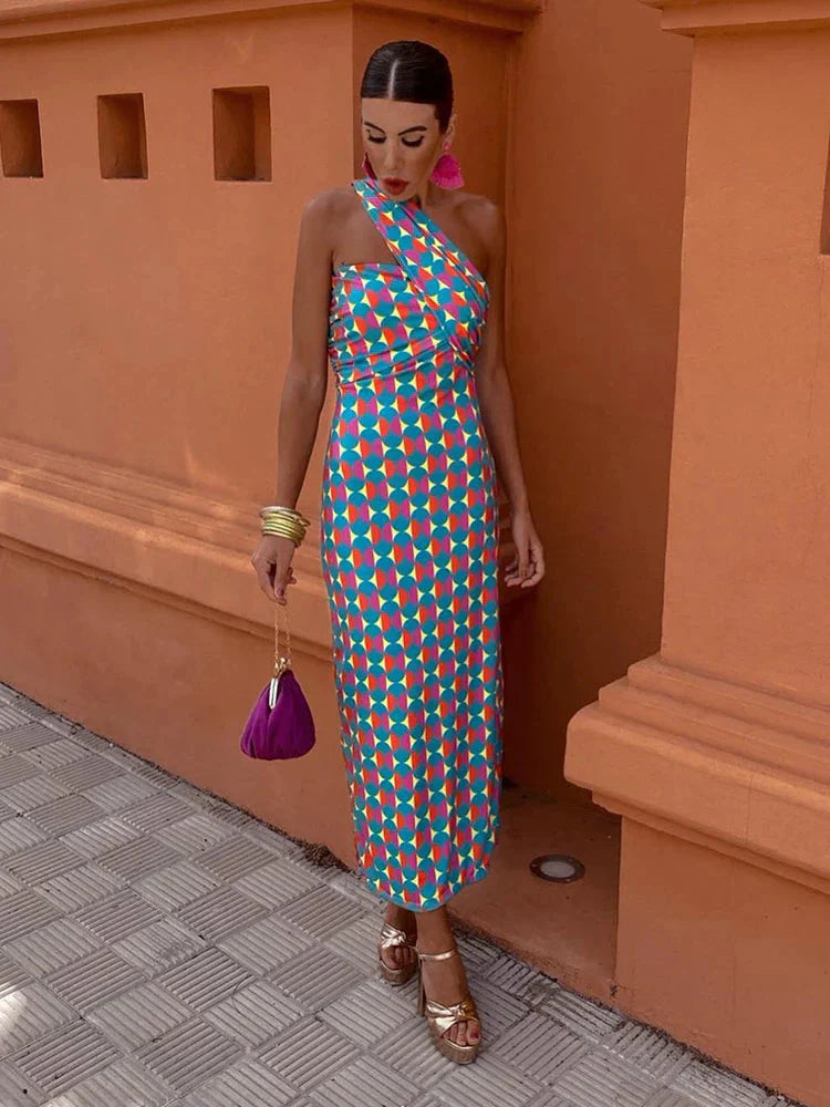 Lily Colorful Asymmetrical Maxi Dress