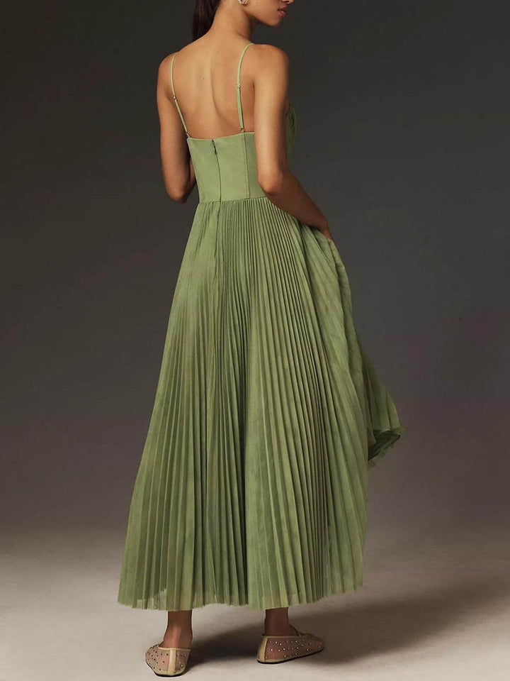 Halle - Pleated Tulle Midi Dress