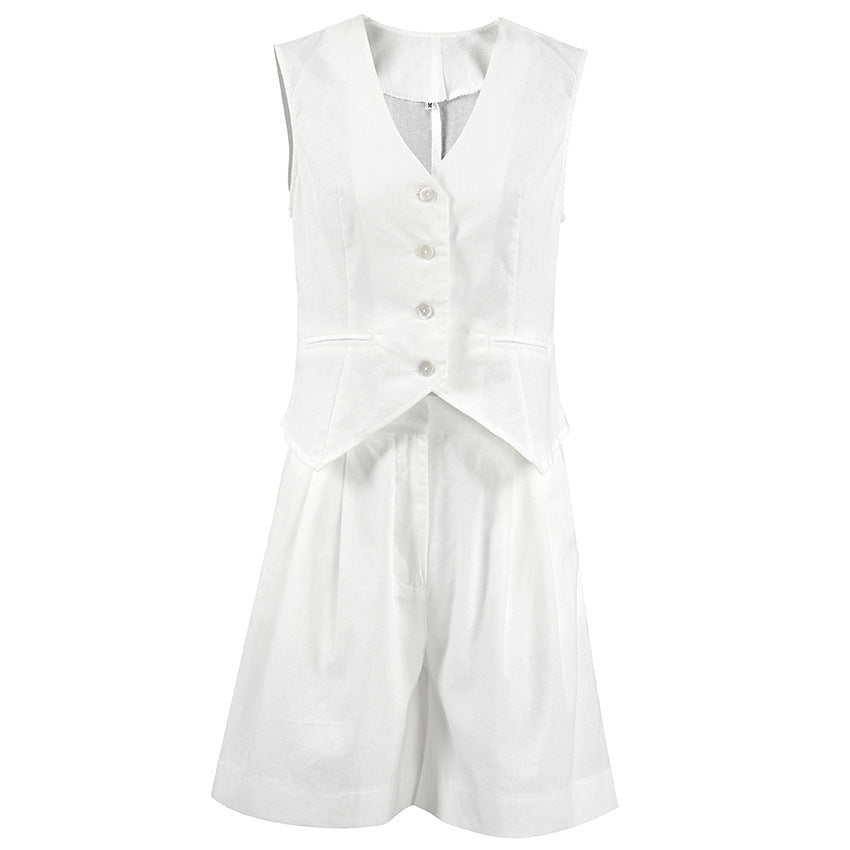 Lynn - Tailored Vest and Shorts Set