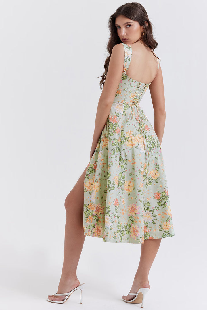 Marcella - Floral Corset Midi Dress